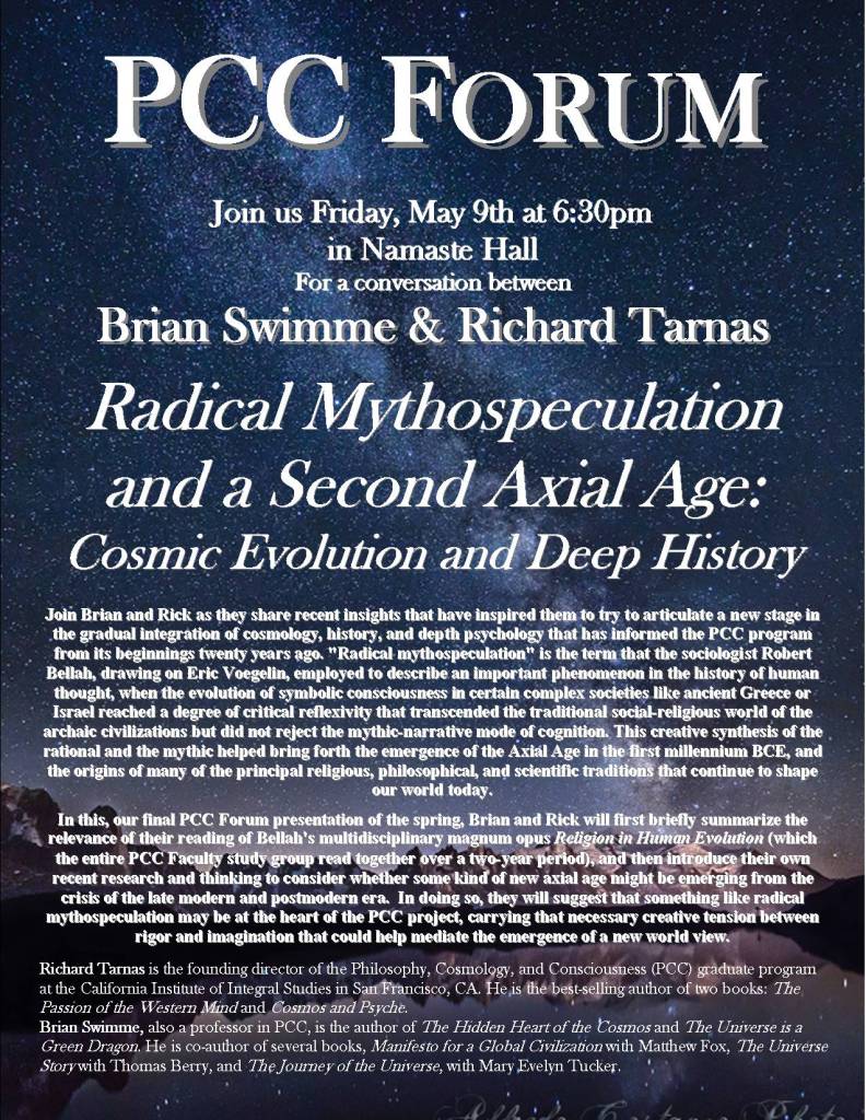 PCC Forum Flyer swimme and tarnas